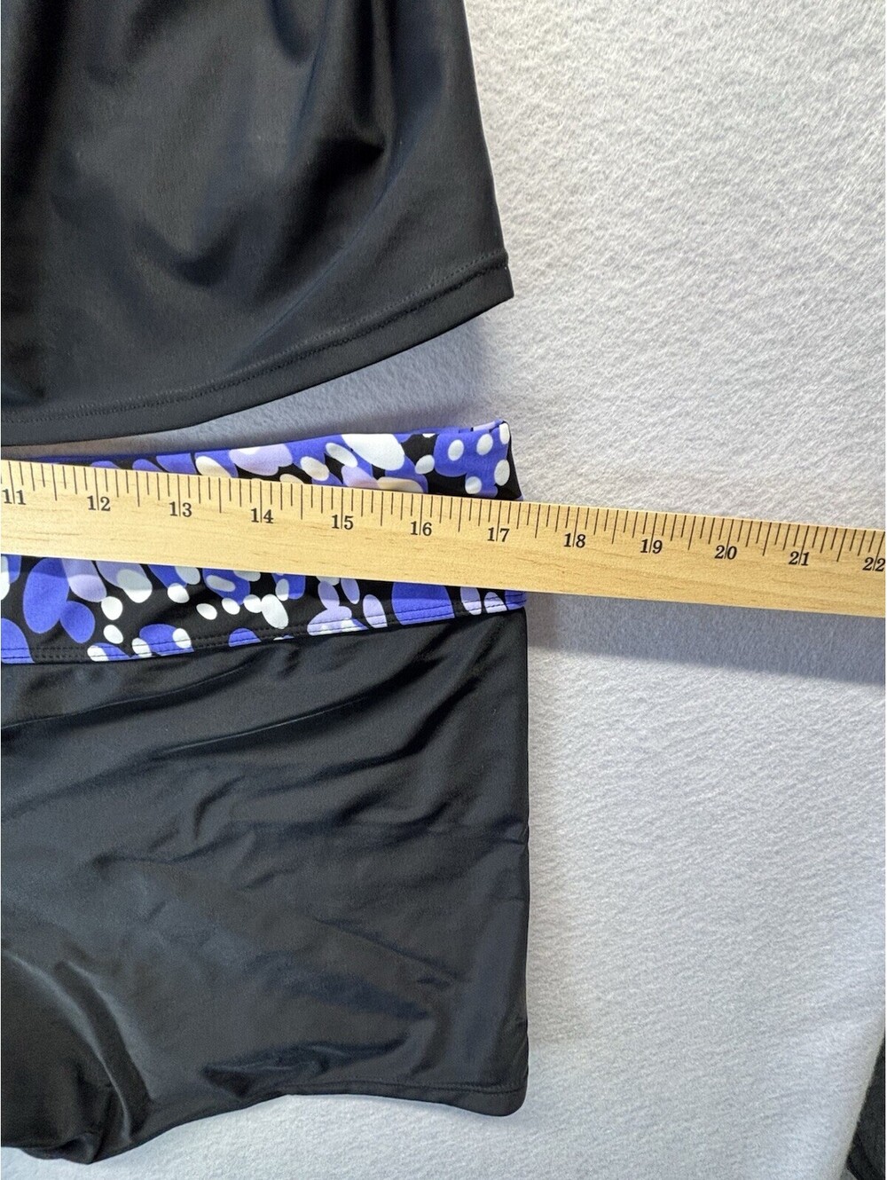 Women’s Tankini Swimsuit Set Black Purple Blue Polka Dot Swim Dress Shorts XL - Picture 5 of 10